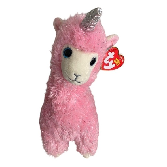 TY Beanie Baby Plush Stuffed Animal LANA the Pink Sparkly Llama Llamacorn NWT - Picture 1 of 13